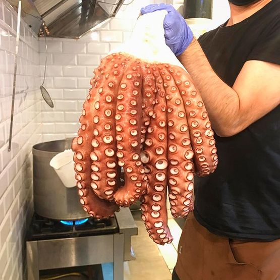 La Pulpería de Victoria persona con pulpo